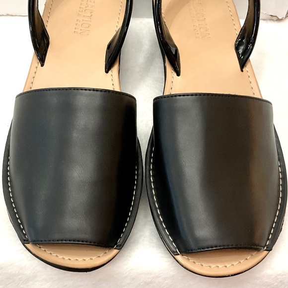 Black KENNETH COLE REACTION Open Toe Comfort Slingback Platform Sandal Sz 7 - Picture 5 of 14